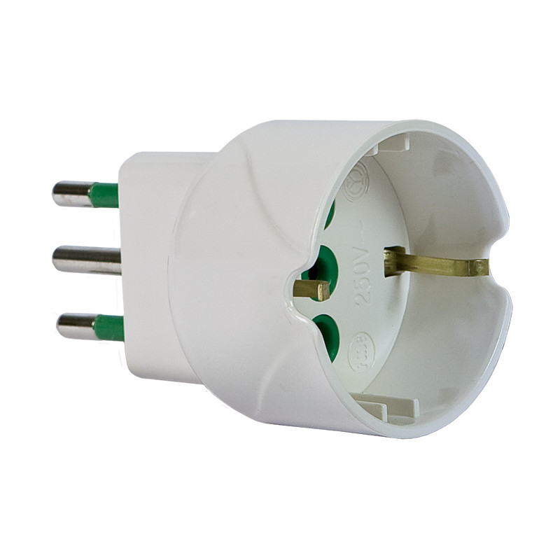 Adattatore schuko spina 2p+t 10a-presa schuko 2p+t 16a