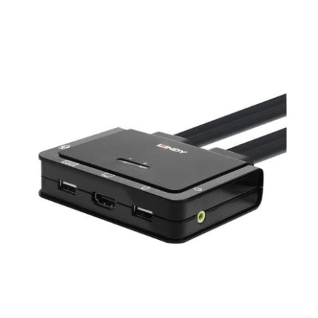 switch kvm lindy 2 porte nero [42347]