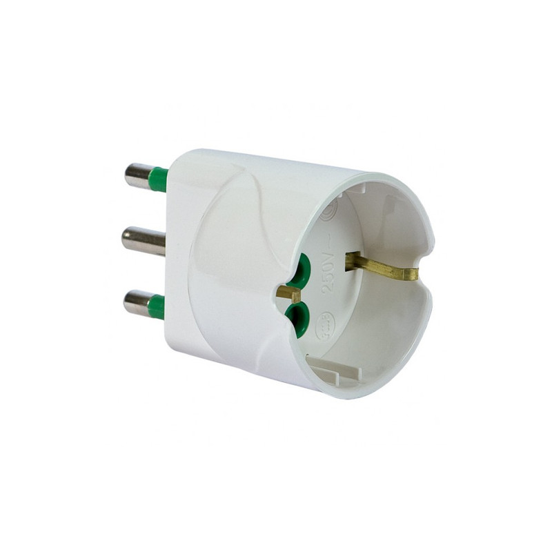 Adattatore schuko spina 2p+t 16a-presa schuko 2p+t