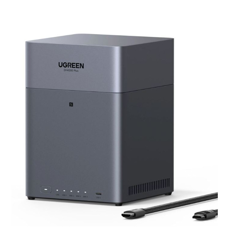 nas 120tb ugreen dh4300 plus 4 bay 2ghz grigio [85660]