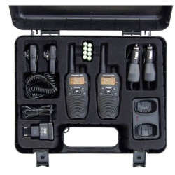 walkie talkie stabo freecomm 700 con valigia 446mhz nero [20701]