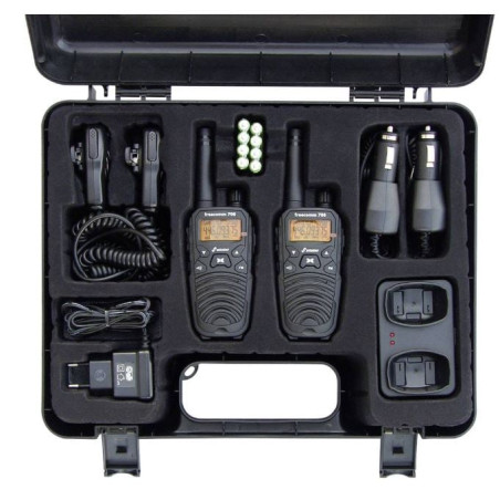 walkie talkie stabo freecomm 700 con valigia 446mhz nero [20701]