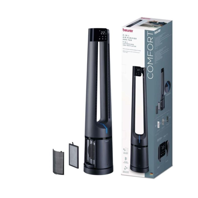 ventilatore a torre beurer lv 500 pureflow nero [10500]