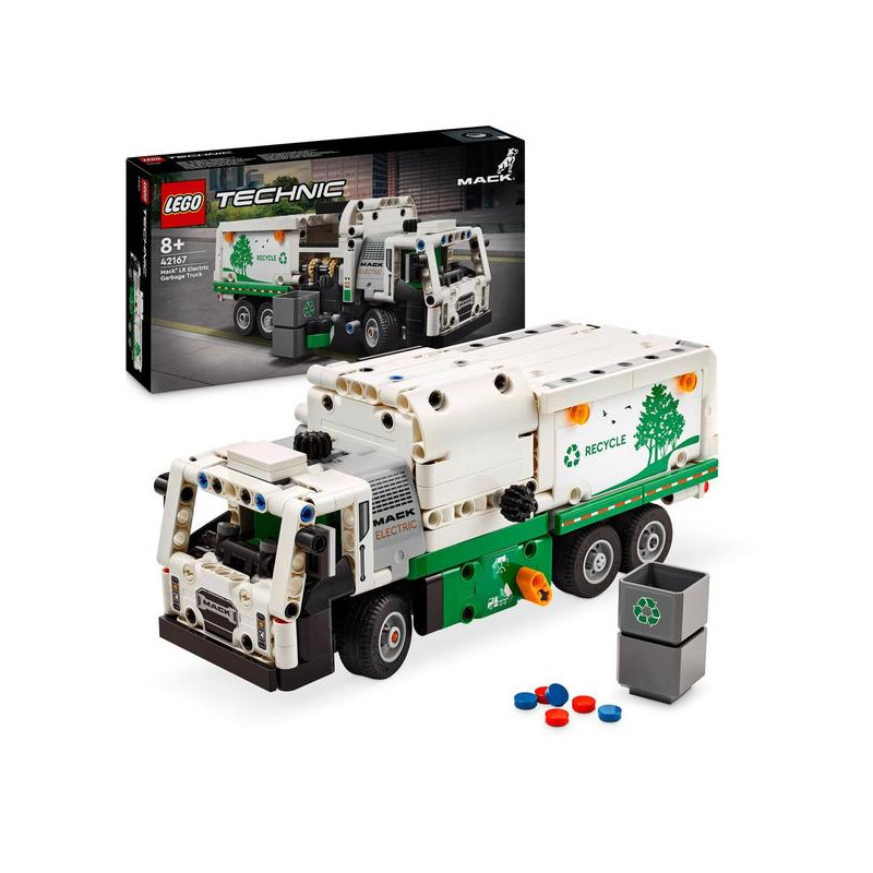 gioco da costruzione lego 42167 technic mack lr camion della spazzatura