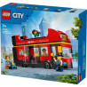 lego 60407 autobus turistico rosso a due piani con 4 minifigurine