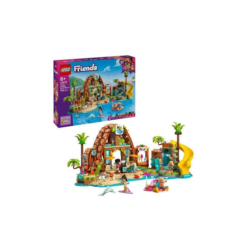 gioco di costruzione lego friends resort sulla spiaggia per vacanze