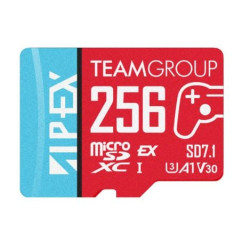 256gb scheda di memoria team group apex sd7.1 microsd express blu/rosso