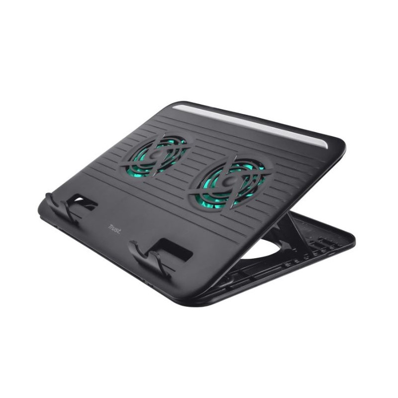 supporto di raffreddamento trust cyclone a 2 ventole per laptop 16''