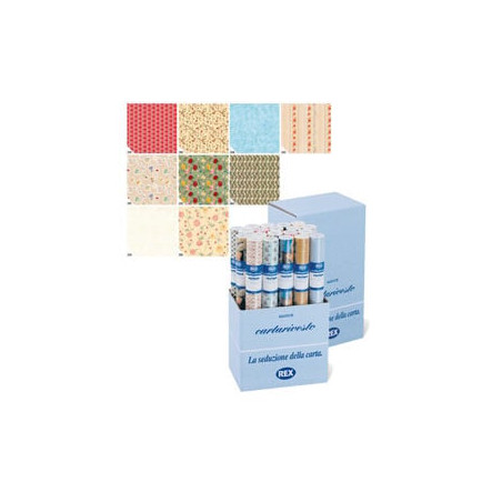 rotolo carta rivestimento rex 20 pz. adesiva lavabile 49x300cm assortiti