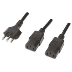 Cavo alimentazione 2 c13 (f) a italiana 1,8 mt nero