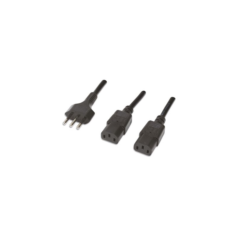 Cavo alimentazione 2 c13 (f) a italiana 1,8 mt nero