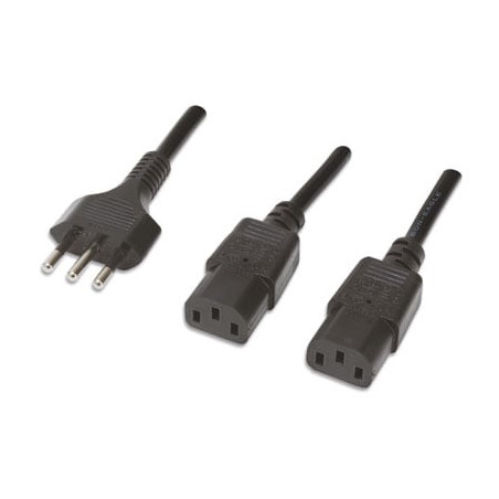 Cavo alimentazione 2 c13 (f) a italiana 1,8 mt nero