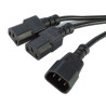 Cavo alimentazione 2 c13 f a 1 c14 m 1,8 mt nero