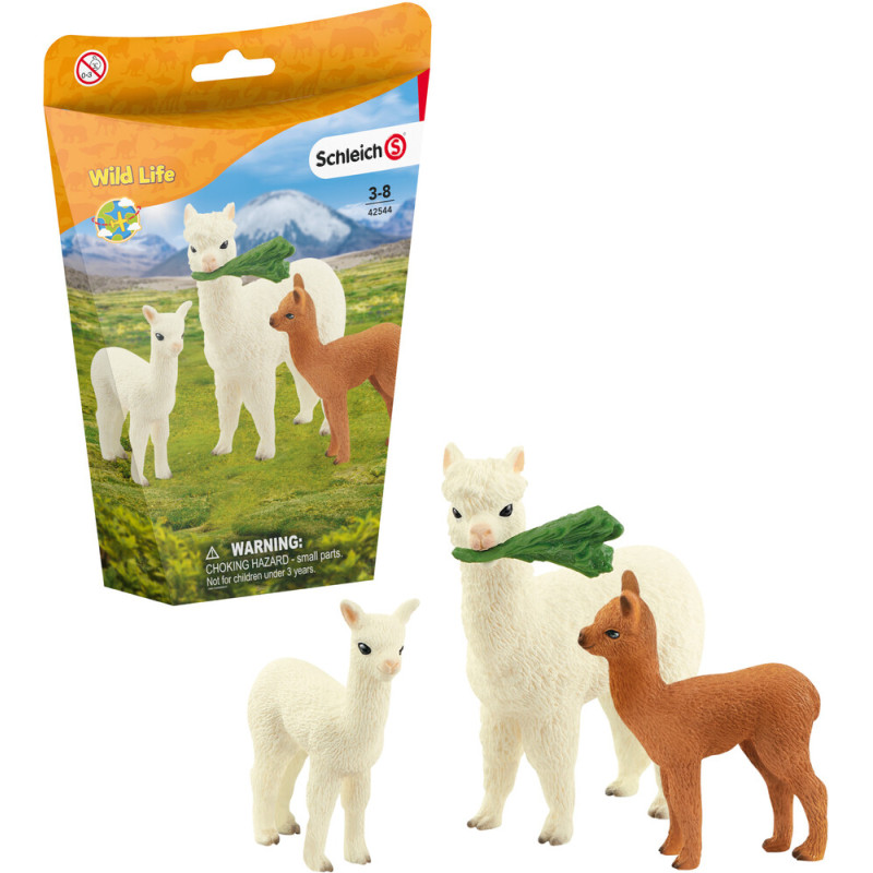 set da gioco schleich wild life famiglia di alpaca [42544]