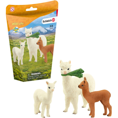 set da gioco schleich wild life famiglia di alpaca [42544]