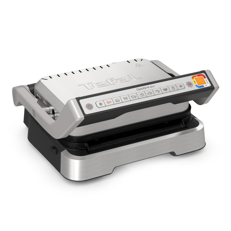 grill elettrico tefal optigrill gc772d10 2in1 2100w acciaio inossidabile