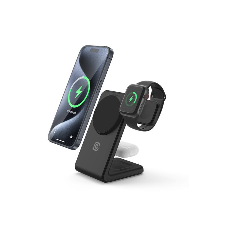 caricabatterie wireless crong magspot pivot stand 3in1 magsafe 15w