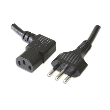 Cavo alimentazione c13 f angolato a spina italiana 1,8 mt nero