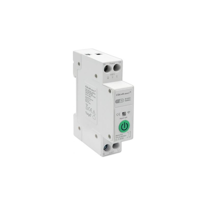 contattore elettrico qoltec rele wi-fi din 63a bianco [quqolme00050881]