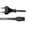 Cavo alimentazione c7 2 poli f a italiana 1,8 mt nero