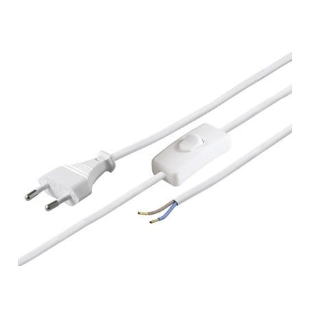 Cavo alimentazione spina euro/aperto con interruttore 1,5 mt bianco