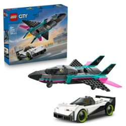 gioco da costruzione lego city 60489 jet vs auto multicolore 259pz