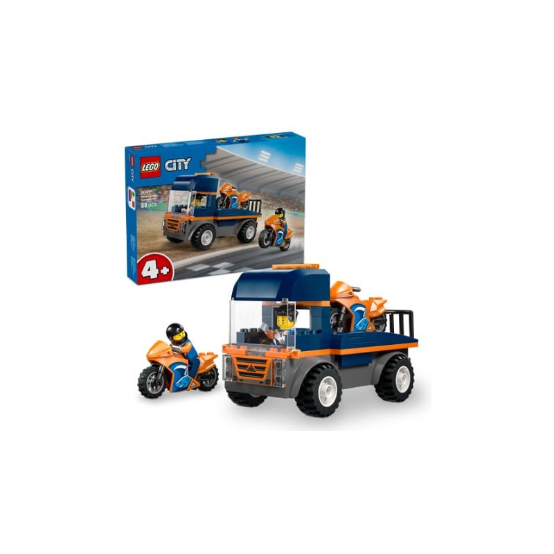 gioco da costruzione lego city 60491 trasportatore di motociclette