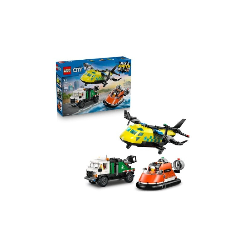 gioco da costruzione lego city 60505 aereo camion di servizio e hovercraft