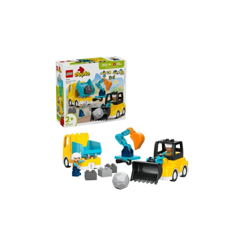 gioco da costruzione lego duplo 10475 town 3in1 veicoli da costruzione