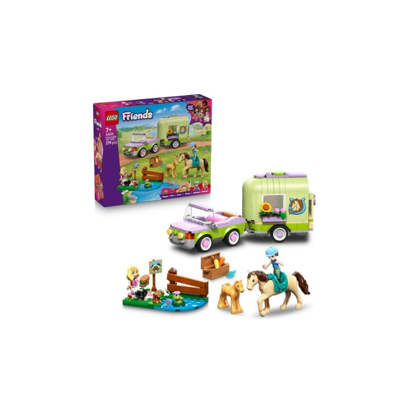 set da gioco lego friends 42695 rimorchio per cavalli e puledri multicolore