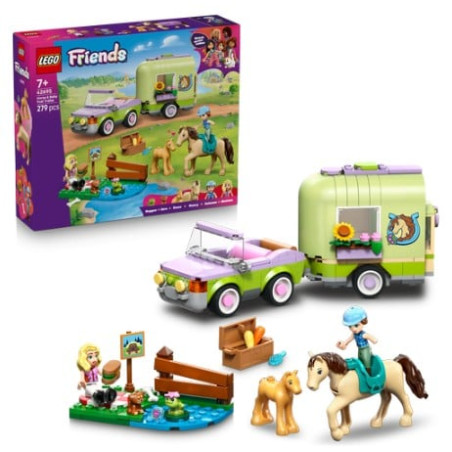 set da gioco lego friends 42695 rimorchio per cavalli e puledri multicolore