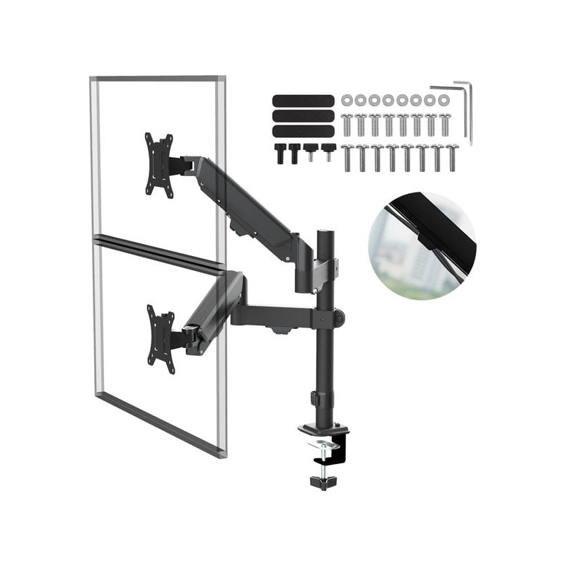supporto monitor maclean mc-136 da tavolo per 2 schermi 17-32''