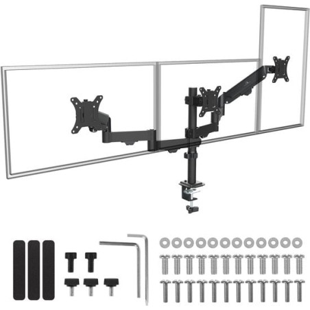 supporto monitor maclean mc-137 da tavolo per 3 schermi 17-27''