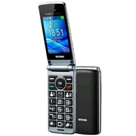 cellulare brondi amico sincero+ 2.4" dual sim/1000mah/nero [amicosinceropiublack]