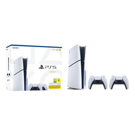 console sony playstation 5 slim 1 tb + 2 controller bianco/nero [1000050116]