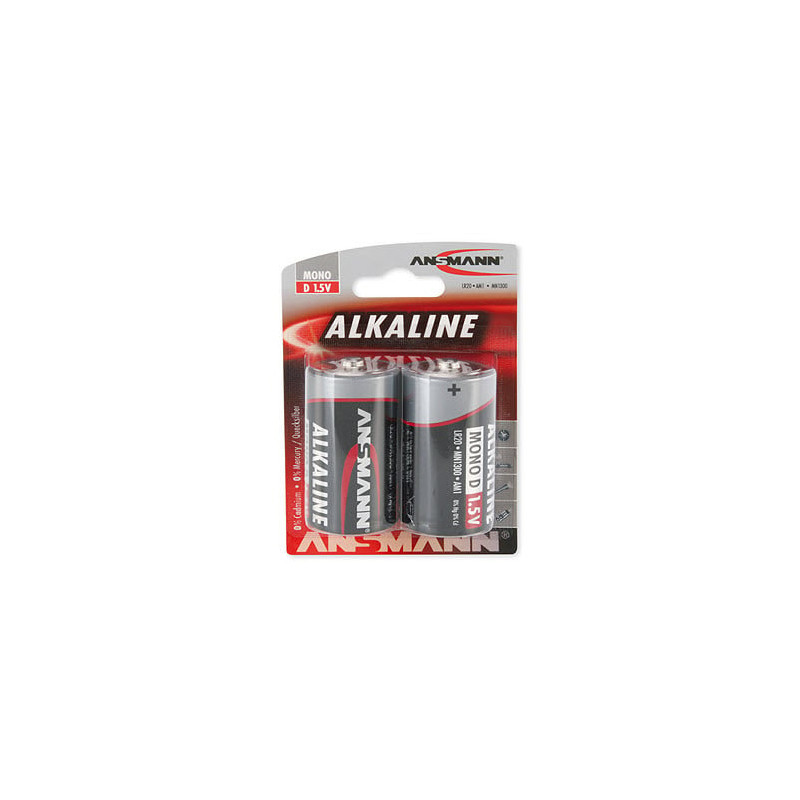 pila ansmann 2 pz. alkaline mono torcia d lr 20 red-line [1514-0000]