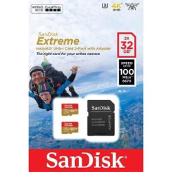 32gb scheda microsdhc sandisk actionsc 100 mb/s classe 3 oro/rosso