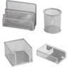 Set scrivania lebez 4 pz. accessori in rete argento art.1424 [1424-s]