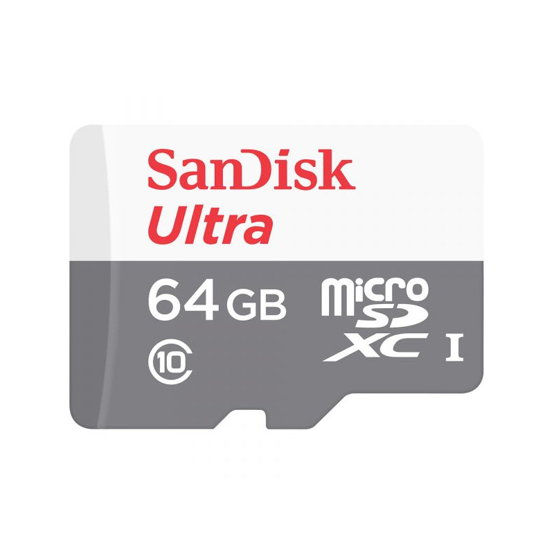 64gb scheda microsd sandisk ultra lite ad. 100mb/s sdsqunr-064g-gn3ma