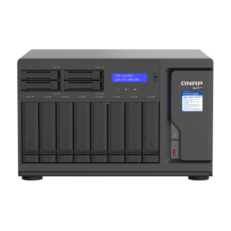 nas qnap 8+4 baia w1250 3.3ghz 16gb nero [tvs-h1288x-w1250-16g]
