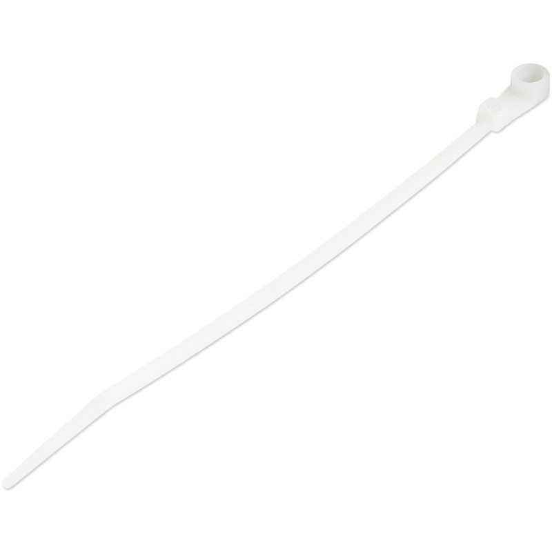 fascette fermacavi startech.com con foro per vite 100 pz. 15cm bianco