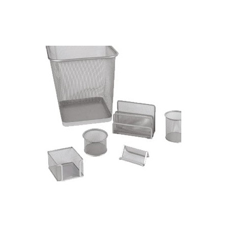 Set scrivania lebez 6 pz. accessori in rete argento art.1426 [1426-s]
