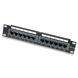 Pannello patch per rack 10'' 12 porte utp cat.6 1he