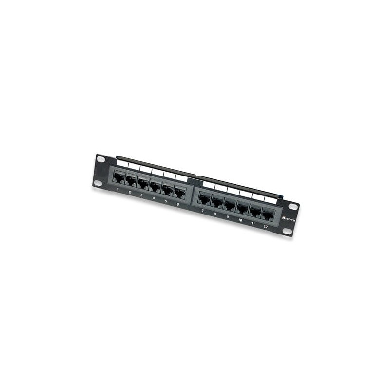 Pannello patch per rack 10'' 12 porte utp cat.6 1he