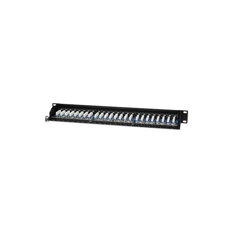 Pannello patch stp 24 posti rj45 cat. 5e nero