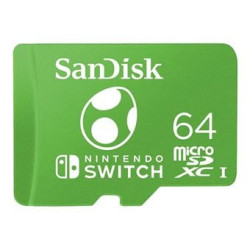 64gb scheda microsdxc sandisk per nintendo switch 100mb/s verde [sdsqxao-064g-gn6zn]