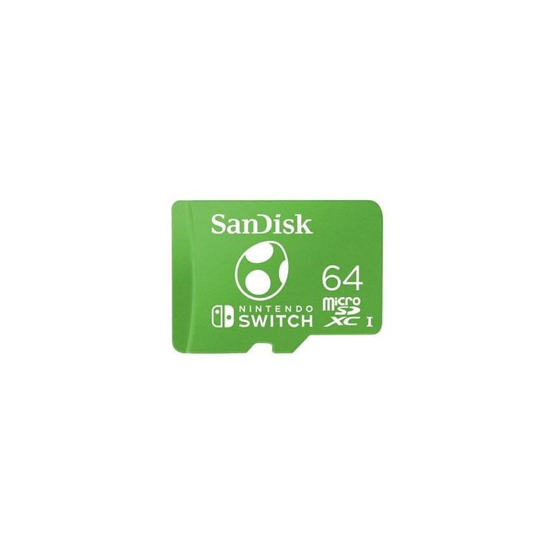 64gb scheda microsdxc sandisk per nintendo switch 100mb/s verde [sdsqxao-064g-gn6zn]