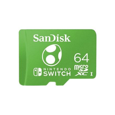 64gb scheda microsdxc sandisk per nintendo switch 100mb/s verde [sdsqxao-064g-gn6zn]