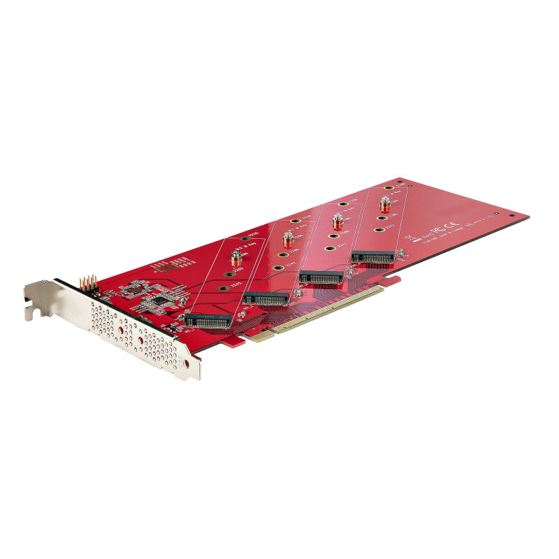 adattatore pcie startech.com a 4x m.2 nvme rosso [quad-m2-pcie-card-b]