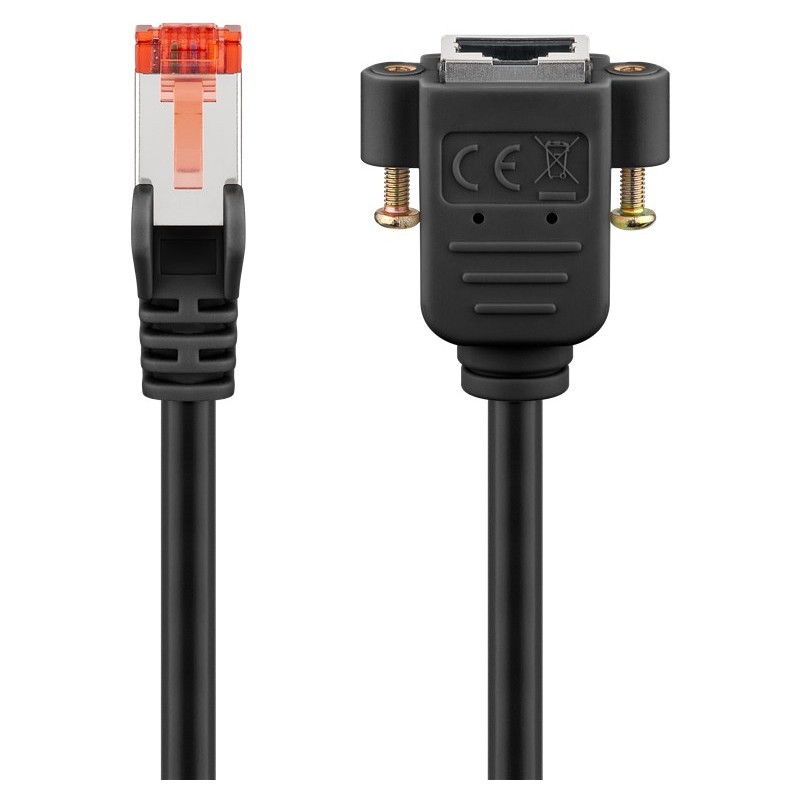 cavo patch goobay 65639 prolunga cat.6 s/ftp 3m nero [65639]